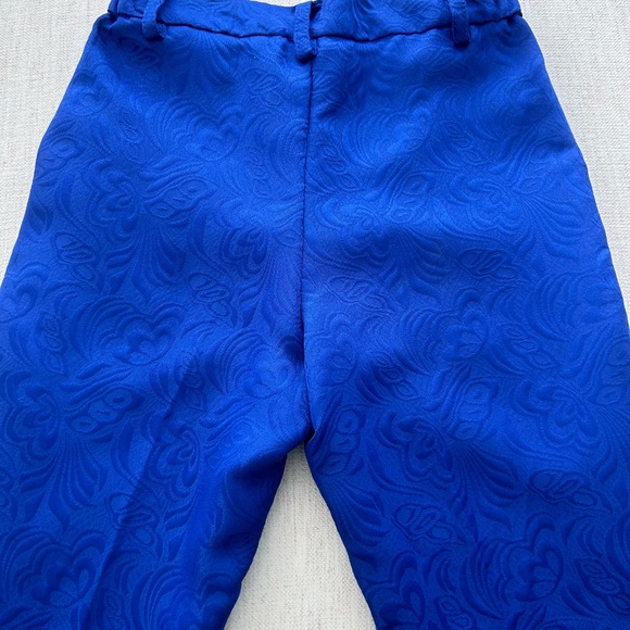 Boys Royal Blue Jacquard Double Breasted Tuxedo Suit (8/9 year) - Picture 9 of 16